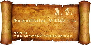 Morgenthaler Viktória névjegykártya